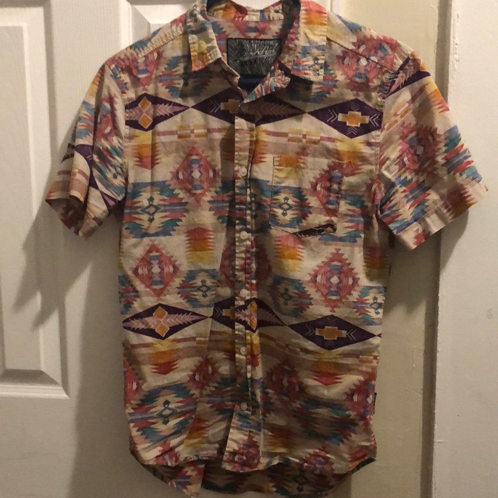 Men’s Casual Short Sleeve Tribal Pattern